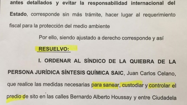 Ordenan tomar medidas para sanear el espacio de la ex Fábrica Química